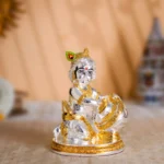 Premium Gold & Silver Plated Laddu Gopal Idol | Bal Krishna Makhan Matki Murti