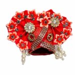 Laddu Gopal Designer Floral Mukut (Red)